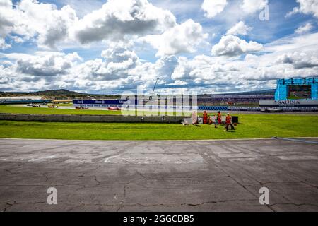 Puebla, Mexico - 19 June, 2021: Autodromo Miguel E. Abed, AIMA, CBMM Niobium Puebla E-Prix. Race traffic at Turn 05. At CBMM Niobium Puebla E-Prix. Stock Photo