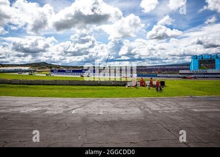 Puebla, Mexico - 19 June, 2021: Autodromo Miguel E. Abed, AIMA, CBMM Niobium Puebla E-Prix. Race traffic at Turn 05. At CBMM Niobium Puebla E-Prix. Stock Photo