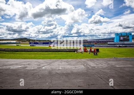 Puebla, Mexico - 19 June, 2021: Autodromo Miguel E. Abed, AIMA, CBMM Niobium Puebla E-Prix. Race traffic at Turn 05. At CBMM Niobium Puebla E-Prix. Stock Photo