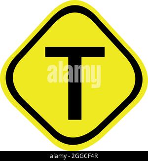 Junction Traffic Road Sign Stock - Vector Illustration Of Traffic Sign Junction T Ahead 2ggcf4r 