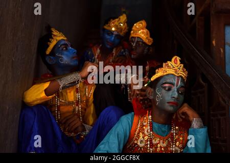 Kolkata, India. 30th Aug, 2021. Krishna Janmashtami, Also Known Simply ...