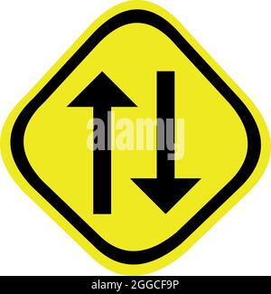 Vector illustration of two way traffic road sign Stock Vector