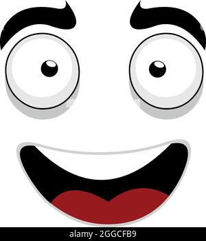 Expressive eyes and mouth smiling character face (2637216)