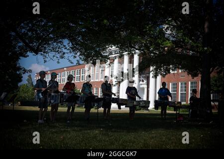 UNITED STATES - 080221: Loudoun County High School Captains marching band has started practice for fall football season. (Photo By Douglas Graham) Stock Photo