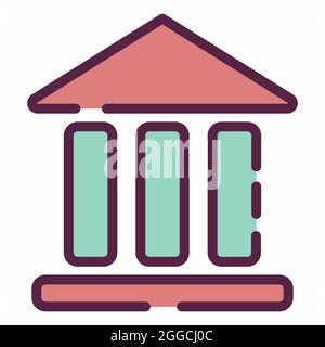 Icon Vector of Building - Line Cut Style - Simple illustration, Editable stroke, Design template vector, Good for prints, posters, advertisements, ann Stock Vector