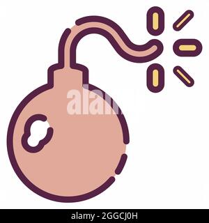 Icon Vector of Bomb - Line Cut Style - Simple illustration, Editable stroke, Design template vector, Good for prints, posters, advertisements, announc Stock Vector