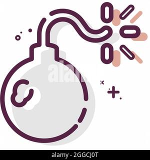 Icon Vector of Bomb - MBE Syle - Simple illustration, Editable stroke, Design template vector, Good for prints, posters, advertisements, announcements Stock Vector