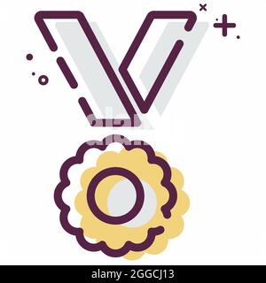 Icon Vector of Coin Awards - MBE Syle - Simple illustration, Editable stroke, Design template vector, Good for prints, posters, advertisements, announ Stock Vector