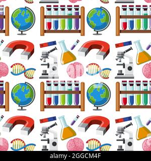Learning icon seamless background illustration Stock Vector