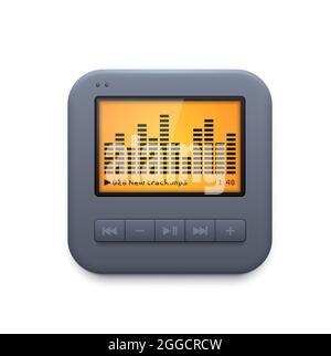 Sound music player interface icon, audio system vector 3d icon isolated ...