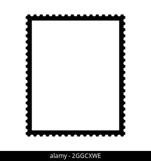 Empty postal stamp template with shadow. Blank postage stamp for your  design. Vector illustration isolated on white background, Stock vector