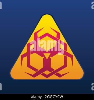 Biohazard symbol vector design with hexagonal geometric figures Stock Vector