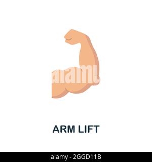 Arm Lift flat icon. Colored sign from plastic surgery collection. Creative Arm Lift icon illustration for web design, infographics and more Stock Vector