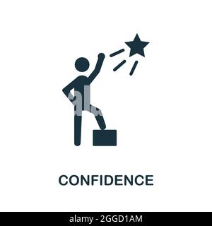 Confidence flat icon. Colored sign from positive attitude collection. Creative Confidence icon illustration for web design, infographics and more Stock Vector