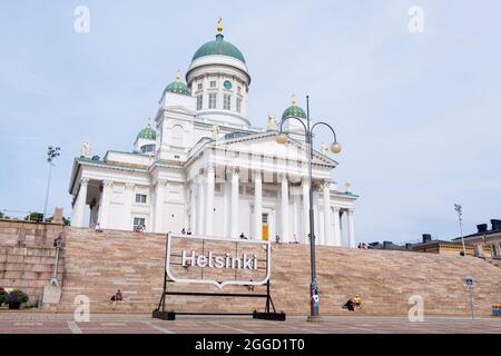 Tuomiokirkko, Cathedral Church, Senaatintori, Senate Square, Helsinki, Finland Stock Photo