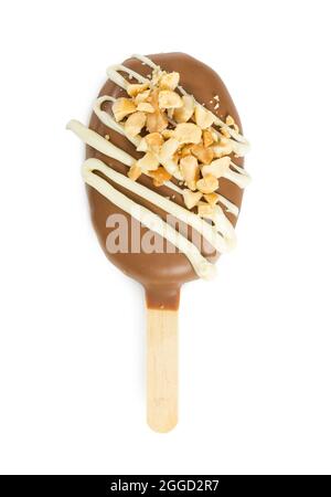 Chocolate cake pops in ice cream shape isolated on white background Stock Photo
