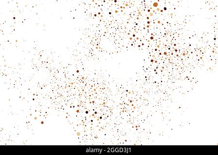 Coffee Color Grain Texture Isolated on White Background. Chocolate Shades Confetti. Brown Particles. Digitally Generated Image. Vector Illustration, E Stock Vector