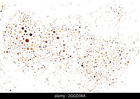 Coffee Color Grain Texture Isolated on White Background. Chocolate Shades Confetti. Brown Particles. Digitally Generated Image. Vector Illustration, E Stock Vector