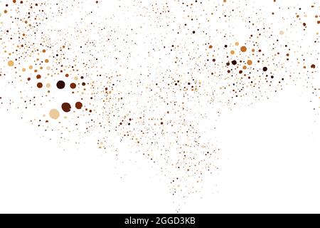 Coffee Color Grain Texture Isolated on White Background. Chocolate Shades Confetti. Brown Particles. Digitally Generated Image. Vector Illustration, E Stock Vector