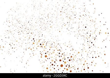 Coffee Color Grain Texture Isolated on White Background. Chocolate Shades Confetti. Brown Particles. Digitally Generated Image. Vector Illustration, E Stock Vector