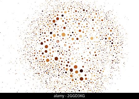 Coffee Color Grain Texture Isolated on White Background. Chocolate Shades Confetti. Brown Particles. Digitally Generated Image. Vector Illustration, E Stock Vector