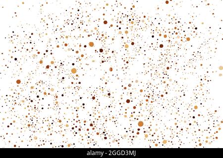 Coffee Color Grain Texture Isolated on White Background. Chocolate Shades Confetti. Brown Particles. Digitally Generated Image. Vector Illustration, E Stock Vector