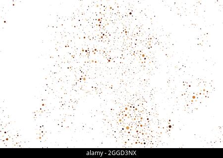 Coffee Color Grain Texture Isolated on White Background. Chocolate Shades Confetti. Brown Particles. Digitally Generated Image. Vector Illustration, E Stock Vector