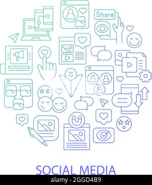 Social media abstract gradient linear concept layout with headline Stock Vector
