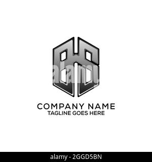 Hexagon BS letter name logo design vector, B and S geometric sign best for brand name logo template Stock Vector