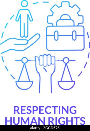 Respecting human rights blue gradient concept icon Stock Vector