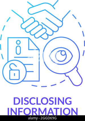 Disclosing information blue gradient concept icon Stock Vector