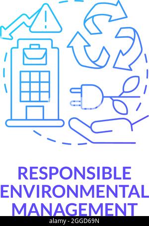 Responsible environmental management blue gradient concept icon Stock Vector