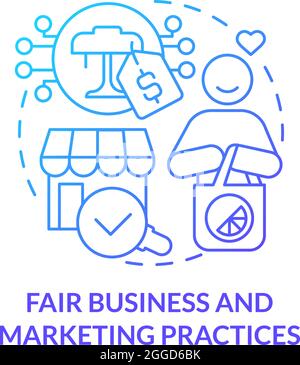 Fair business and marketing practices blue gradient concept icon Stock Vector