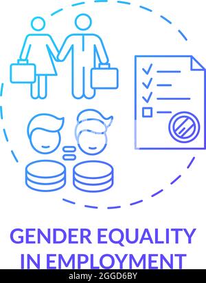 Gender equality in employment blue gradient concept icon Stock Vector