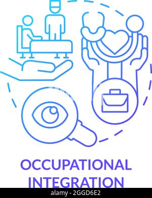 Occupational integration blue gradient concept icon Stock Vector