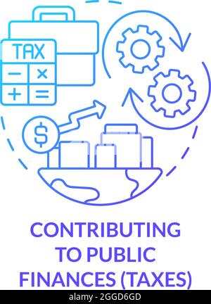 Contributing to public finances blue gradient concept icon Stock Vector