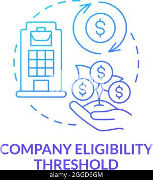 Company eligibility threshold blue gradient concept icon Stock Vector
