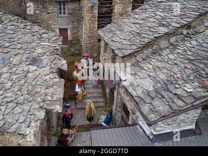 Valvarrone  Sueglio village, Lake Como, traditional Carnival called  I Craponi di Sueglio, lombardy, Italy, Europe Stock Photo