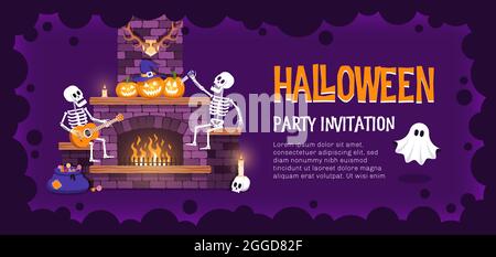 Halloween party ticket template Stock Vector
