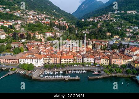 Aerial view, Bellano, Lake Como, Lombardy,. Italy, Europe Stock Photo