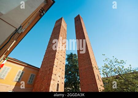 Italy, Lombardy, Pavia, Medieval Towers Stock Photo