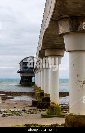 Isle of Wight , bembridge,  RNLI, royal national lifeboat institution, lifeboat station, lifeboat pier, staycations, holidays, launching lifeboats. Stock Photo