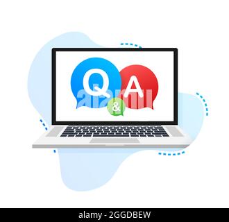 Question and Answer Bubble Chat on white background. Vector stock illustration Stock Vector