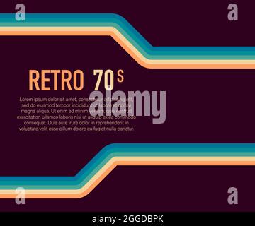 70s, 1970 abstract vector stock retro lines background. Vector illustration Stock Vector