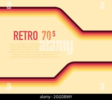 70s, 1970 abstract vector stock retro lines background. Vector illustration Stock Vector