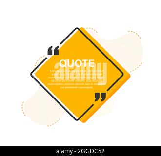 Set Quote frames. Blank template with print information design quotes. Vector stock illustration Stock Vector