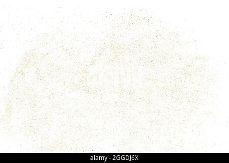Gold Glitter Texture Isolated on White. Amber Particles Color. Celebratory Background. Golden Explosion of Confetti. Design Element. Digitally Generat Stock Vector