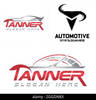 Automotive service repaint with car and speedometer vector logo Stock Vector