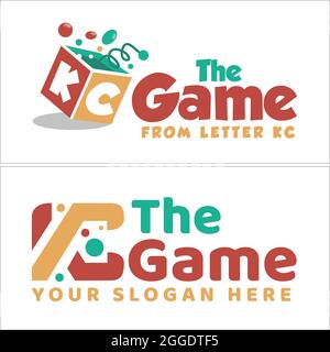 Games recreational with box toys initial logo design Stock Vector