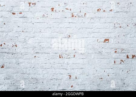 Old white seamless brick wall pattern background. Vintage texture of light brickwork Stock Photo